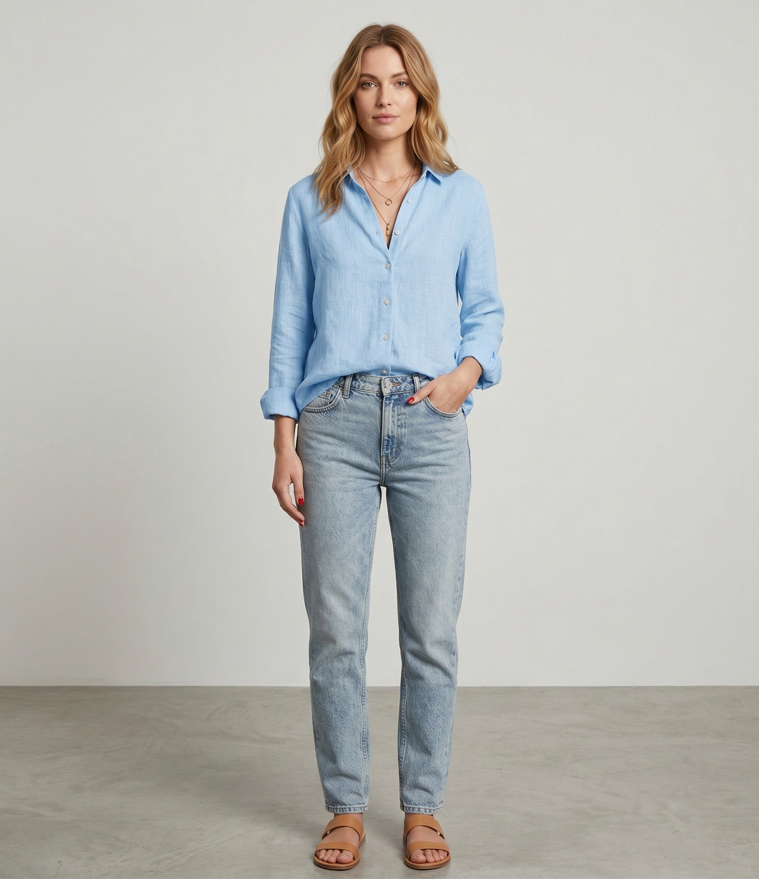 Women’s Linen Shirt - Long Sleeve Loose Fit