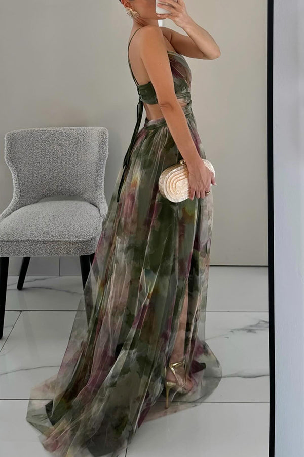 Women's Floral V-Neck Maxi Dress - Wedding Guest in Summer