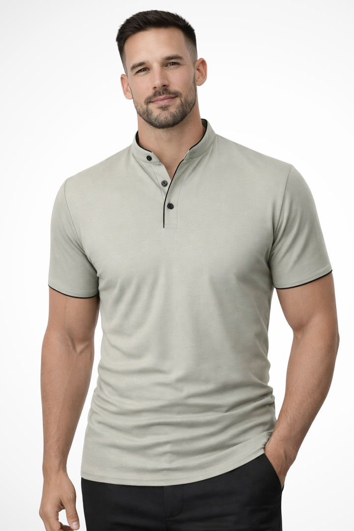 Men’s Lightweight Linen Polo - Smart Casual Shirt