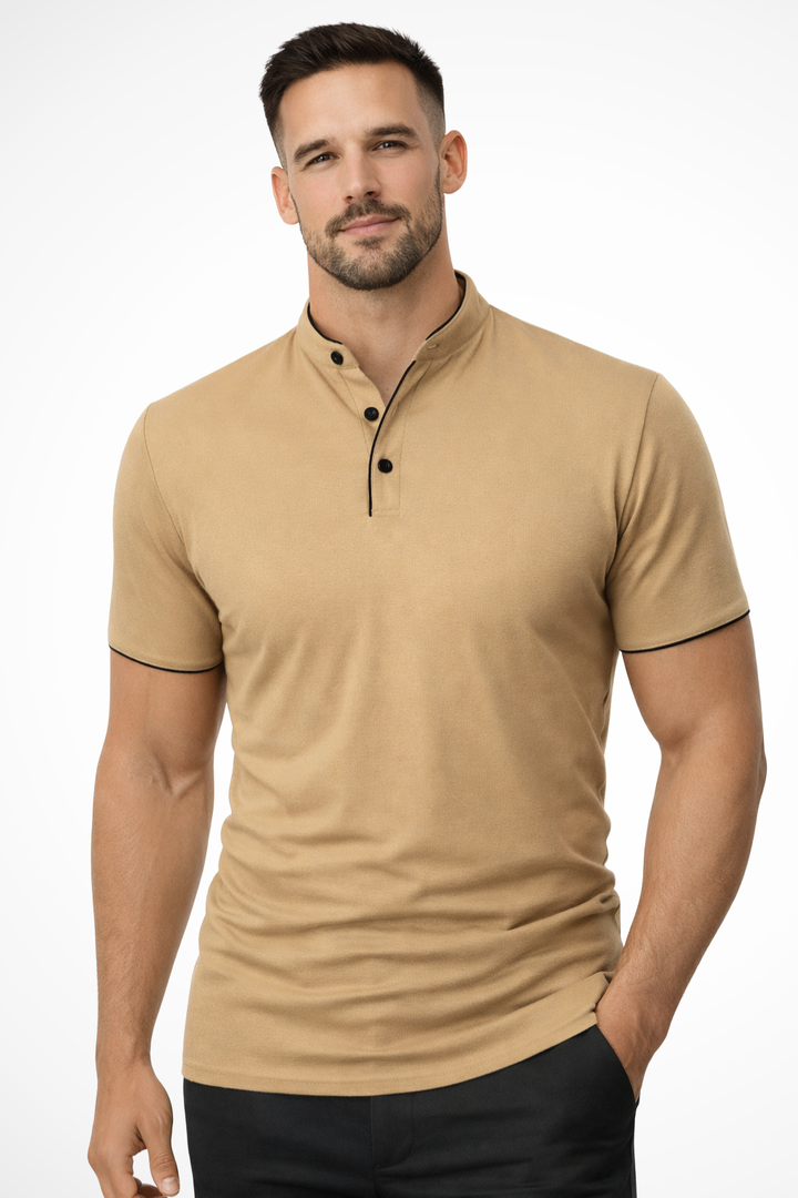 Men’s Lightweight Linen Polo - Smart Casual Shirt