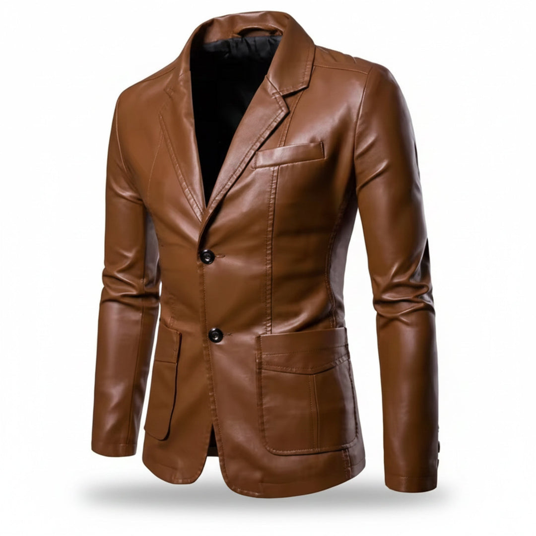 Men’s Leather Long Coat – Relaxed Modern Cut