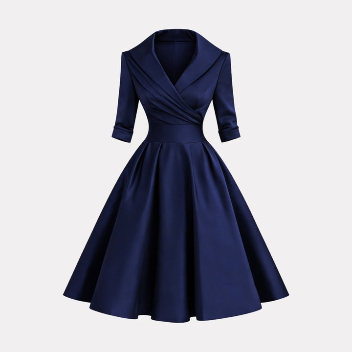Women’s Satin Fit & Flare Midi Dress – Wedding Guest
