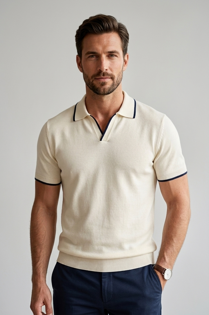 Men’s Slim Fit Polo Shirt - Cotton Stretch Comfort