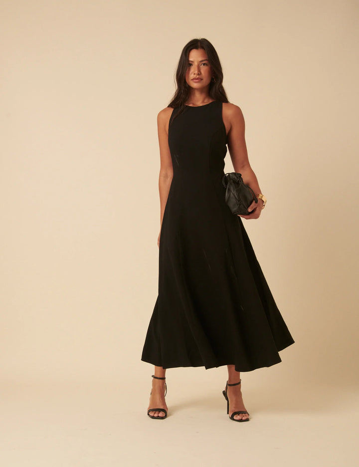 Women’s Midi Dress - Elegant Slim Fit Classic