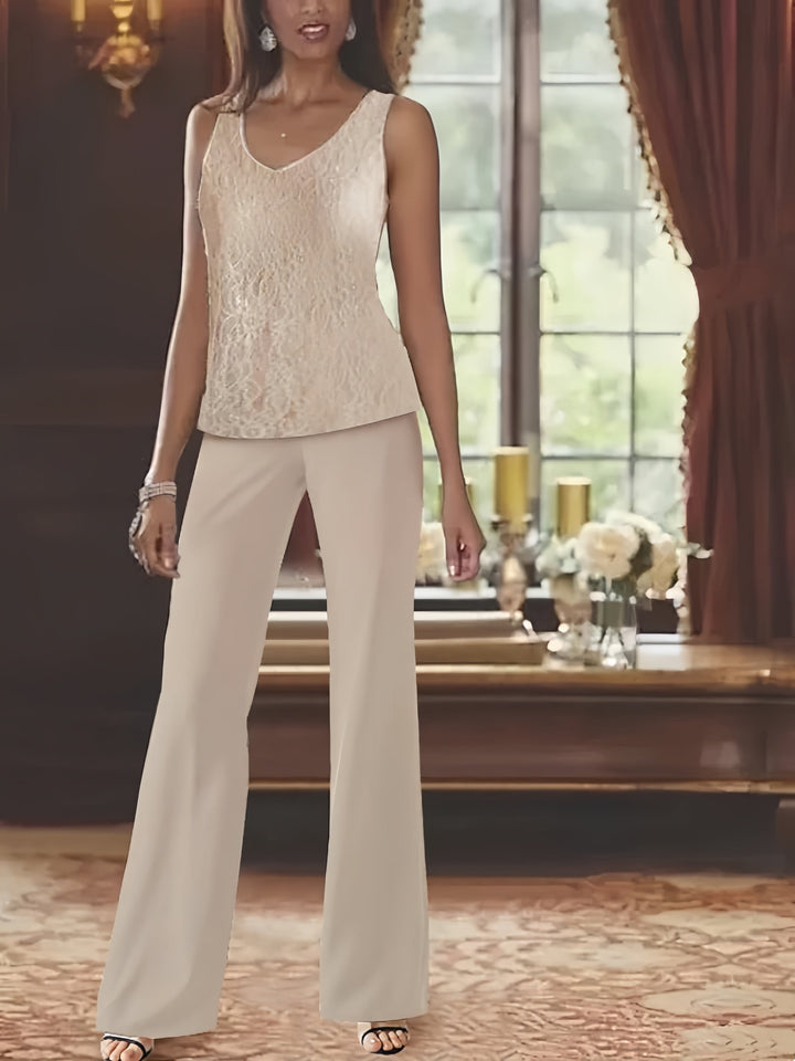 Mother of the Bride Dress Chiffon - Long Sleeve Jacket Sequin Beading