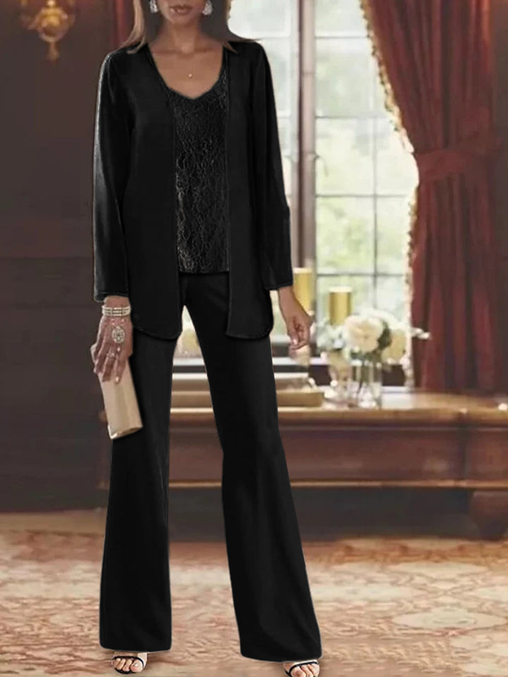 Mother of the Bride Dress Chiffon - Long Sleeve Jacket Sequin Beading