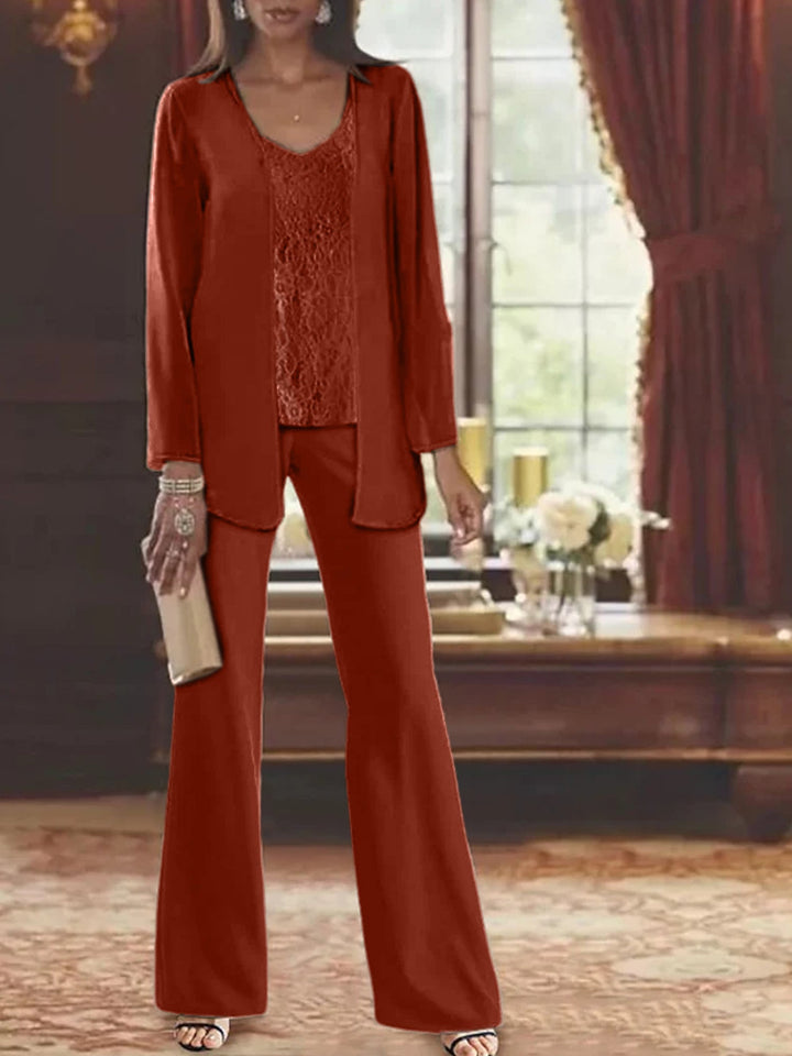 Mother of the Bride Dress Chiffon - Long Sleeve Jacket Sequin Beading
