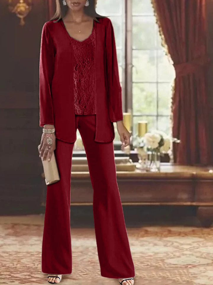 Mother of the Bride Dress Chiffon - Long Sleeve Jacket Sequin Beading