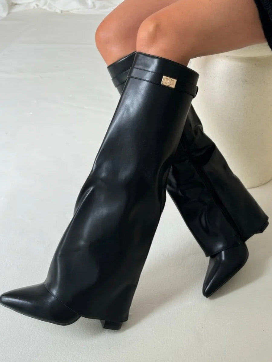 Suede Boots Women - Gold Hardware Smart Casual