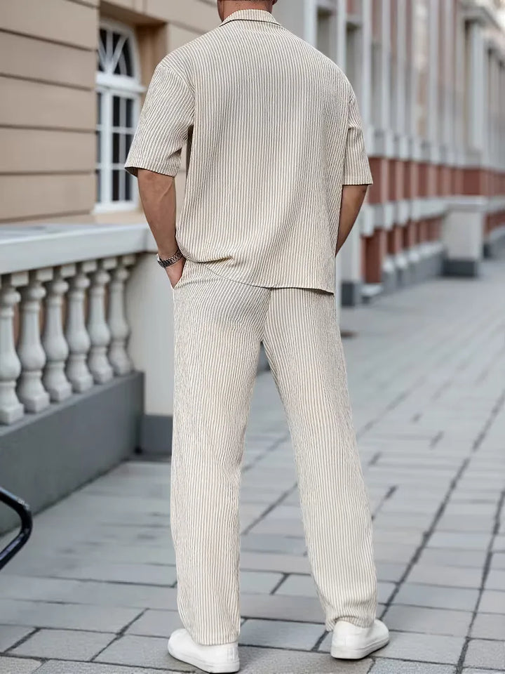 Men's Textured Shirt Trouser Co-ord Set - Two Piece Summer