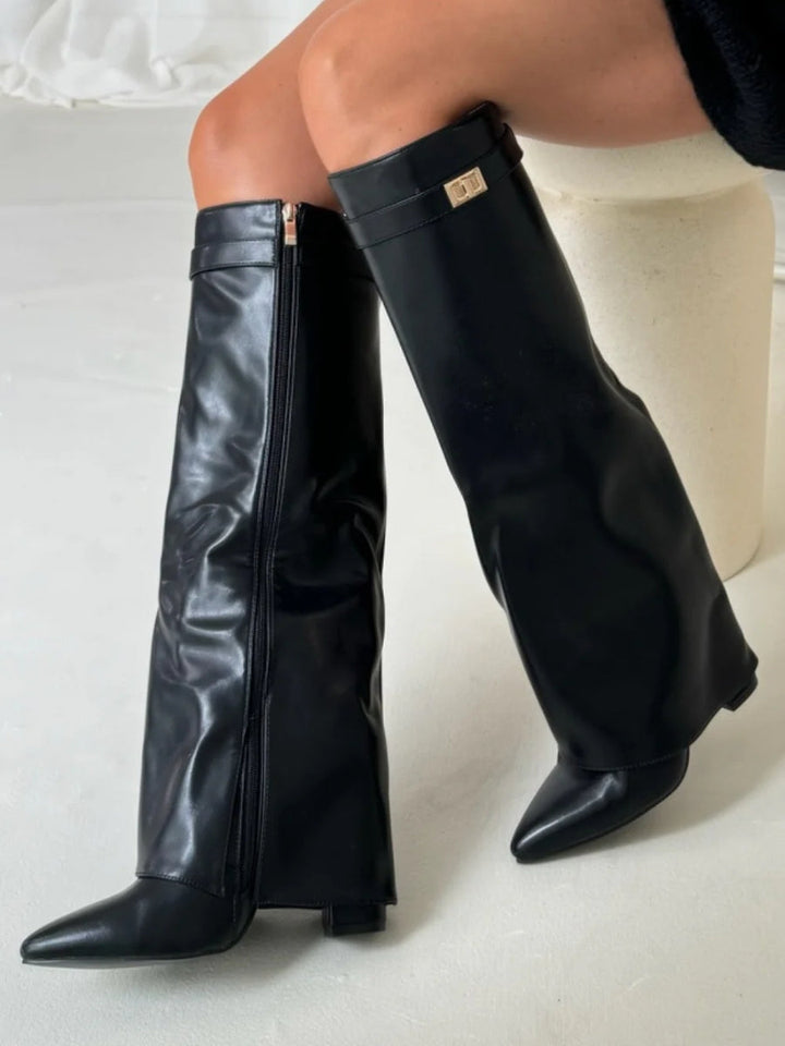 Suede Boots Women - Gold Hardware Smart Casual