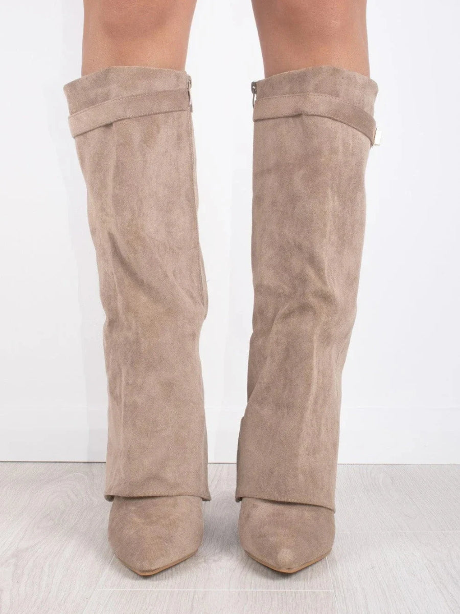 Suede Boots Women - Gold Hardware Smart Casual