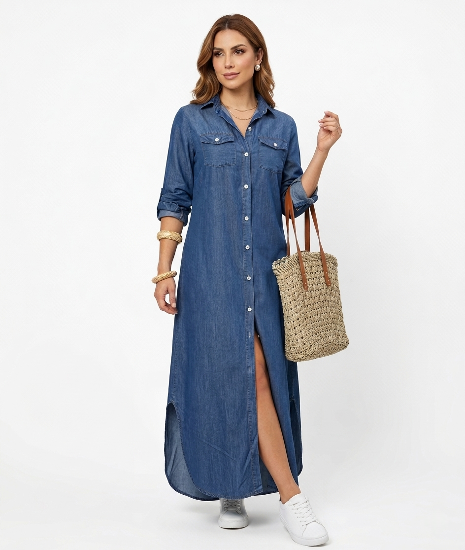 Women’s Loose Maxi Dress - Casual Classic Dress