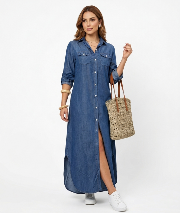 Women’s Loose Maxi Dress - Casual Classic Dress