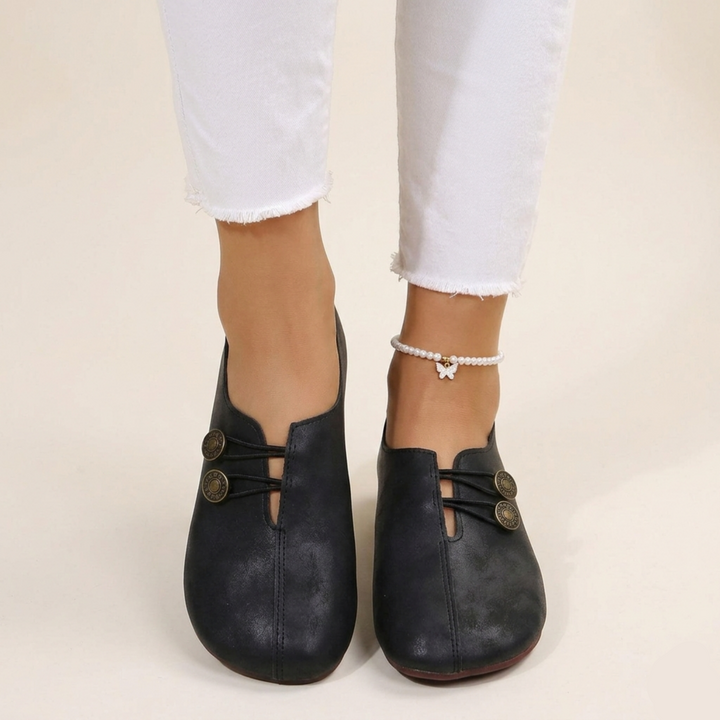 Orthopaedic Wide Fit Flat Shoe - Wide Toe Box Bunion Slip-On