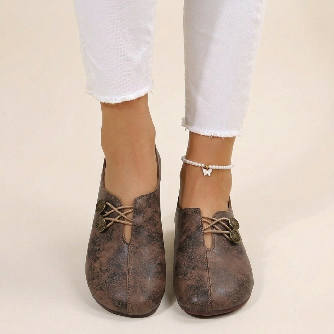 Orthopaedic Wide Fit Flat Shoe - Wide Toe Box Bunion Slip-On
