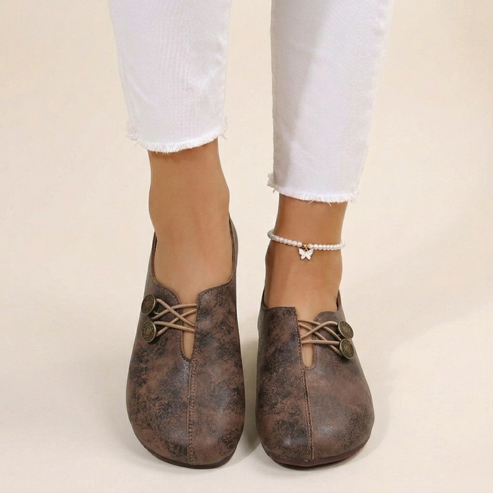 Orthopaedic Wide Fit Flat Shoe - Wide Toe Box Bunion Slip-On