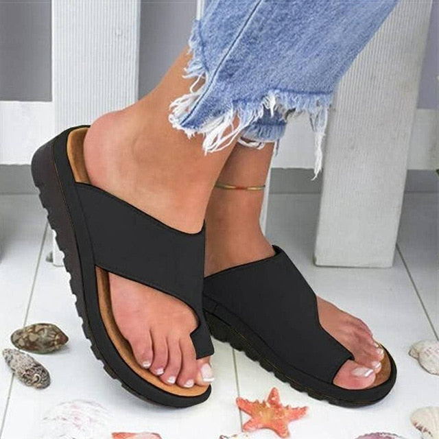 Orthopedic Wedge Sandal Wide Fit - Arch Support Bunion Corrector