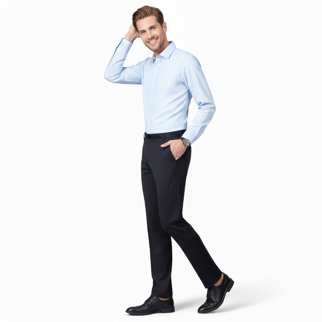 Men’s Straight-Cut Stretch Trousers – Casual Chic Aesthetic