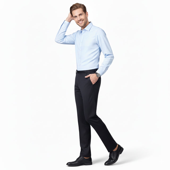 Men’s Straight-Cut Stretch Trousers – Casual Chic Aesthetic