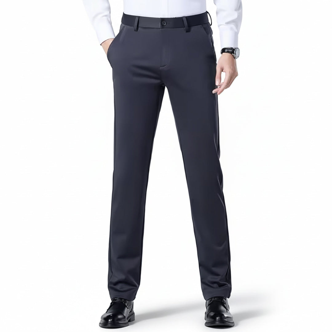 Men’s Straight-Cut Stretch Trousers – Casual Chic Aesthetic