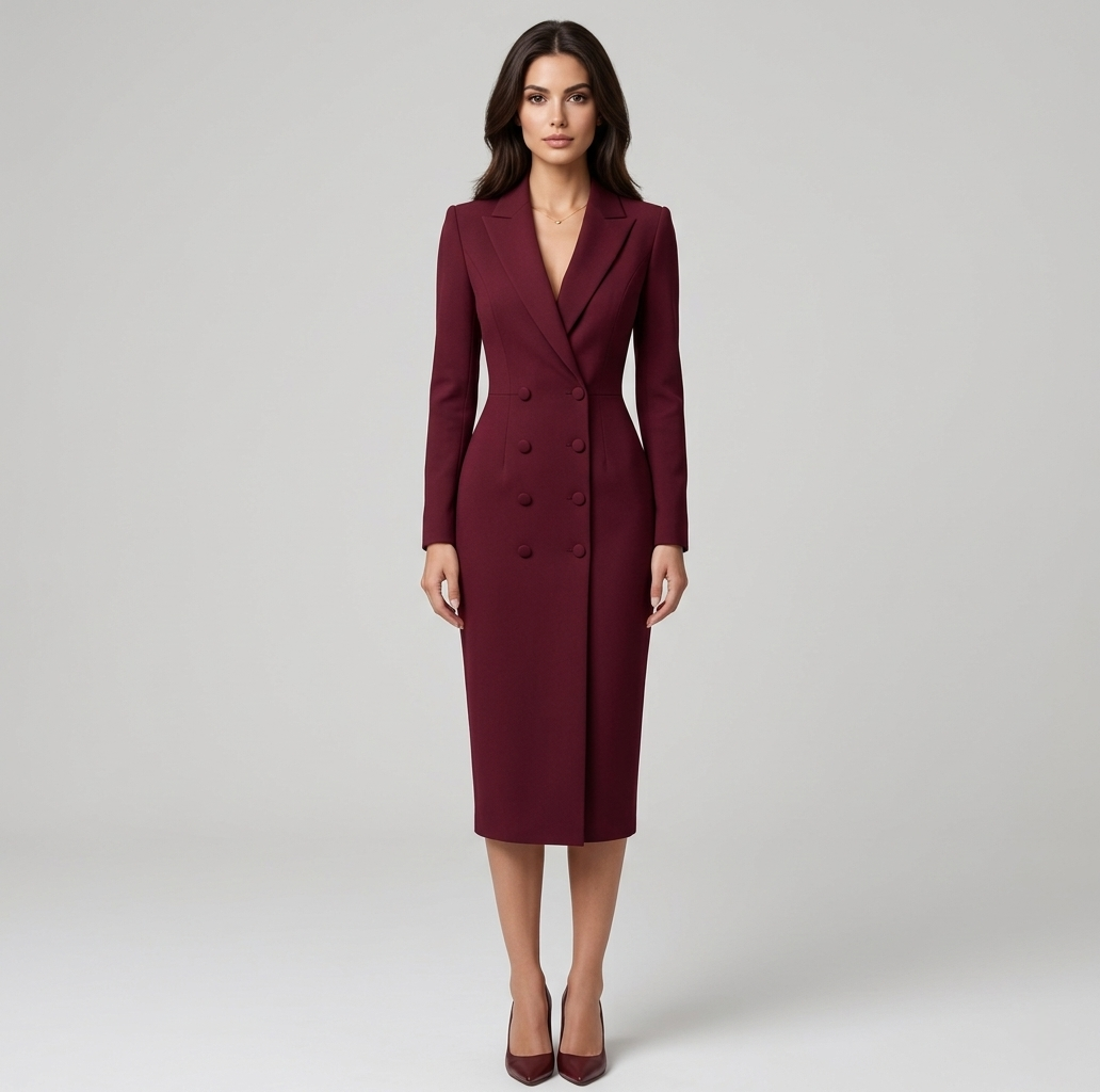 Women’s Classic Midi Dress - Elegant Formal Occasion Wear