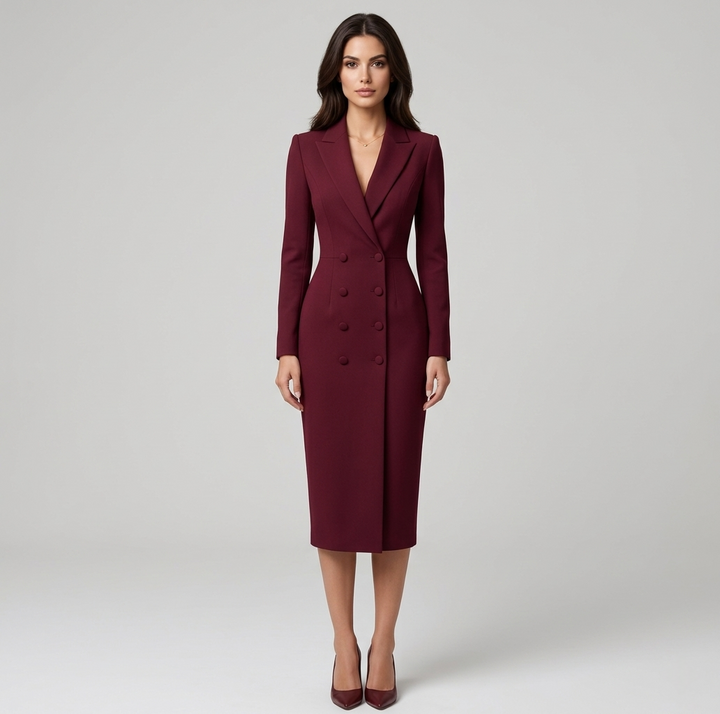 Women’s Classic Midi Dress - Elegant Formal Occasion Wear