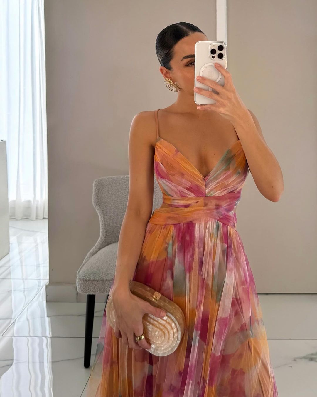 Women's Floral V-Neck Maxi Dress - Wedding Guest in Summer