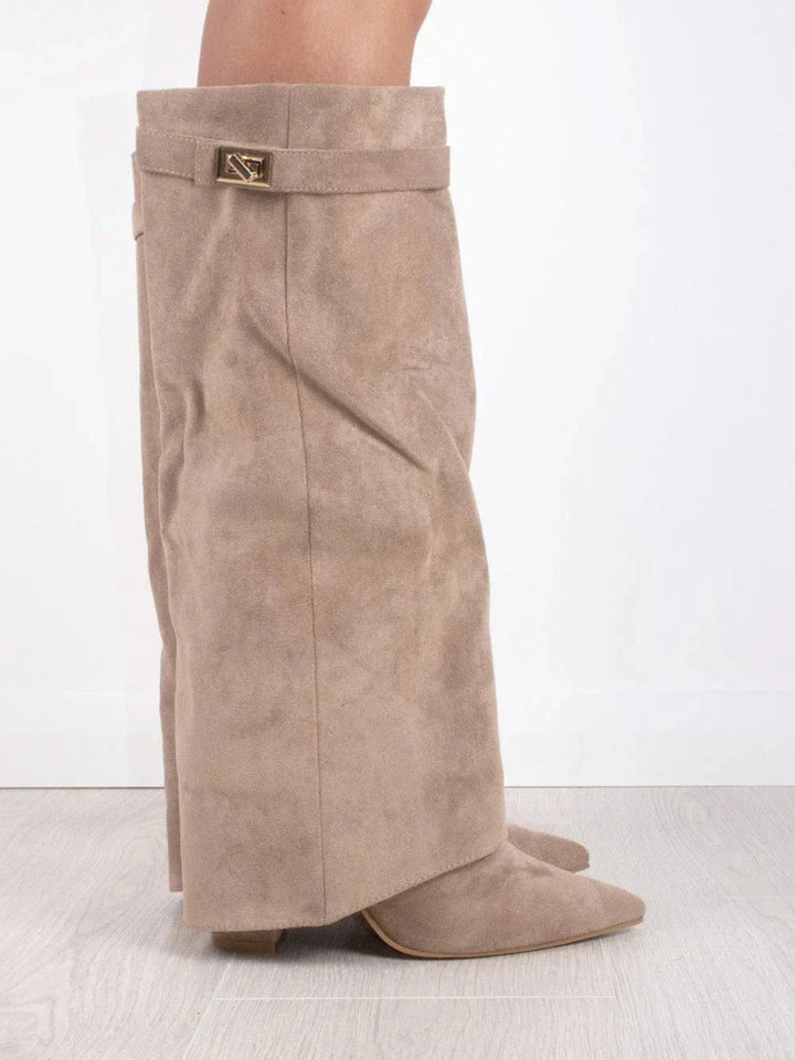 Suede Boots Women - Gold Hardware Smart Casual