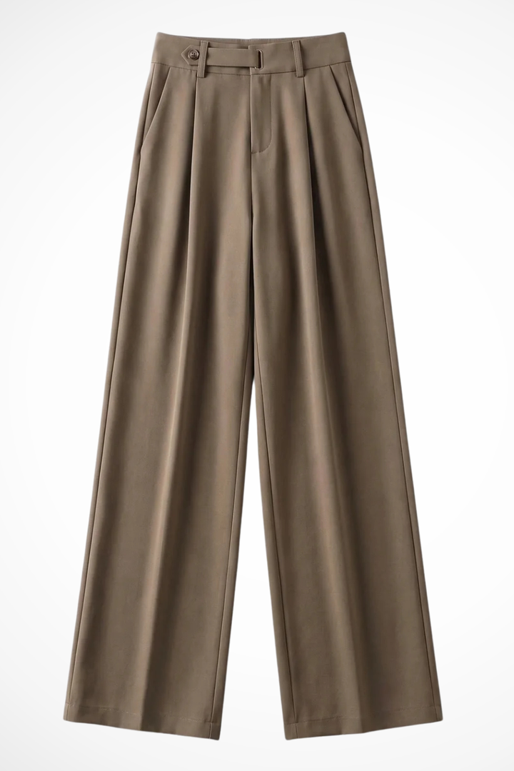 Women’s Wide Leg Trousers - High Waisted Pleated Pants