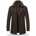 Men’s Long Wool-Blend Coat – Classic Gentleman Fit