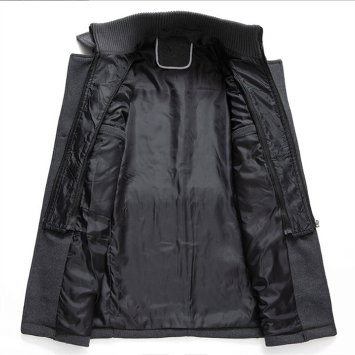 Men’s Long Wool-Blend Coat – Classic Fit