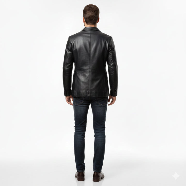 Men’s Leather Long Coat – Relaxed Modern Cut