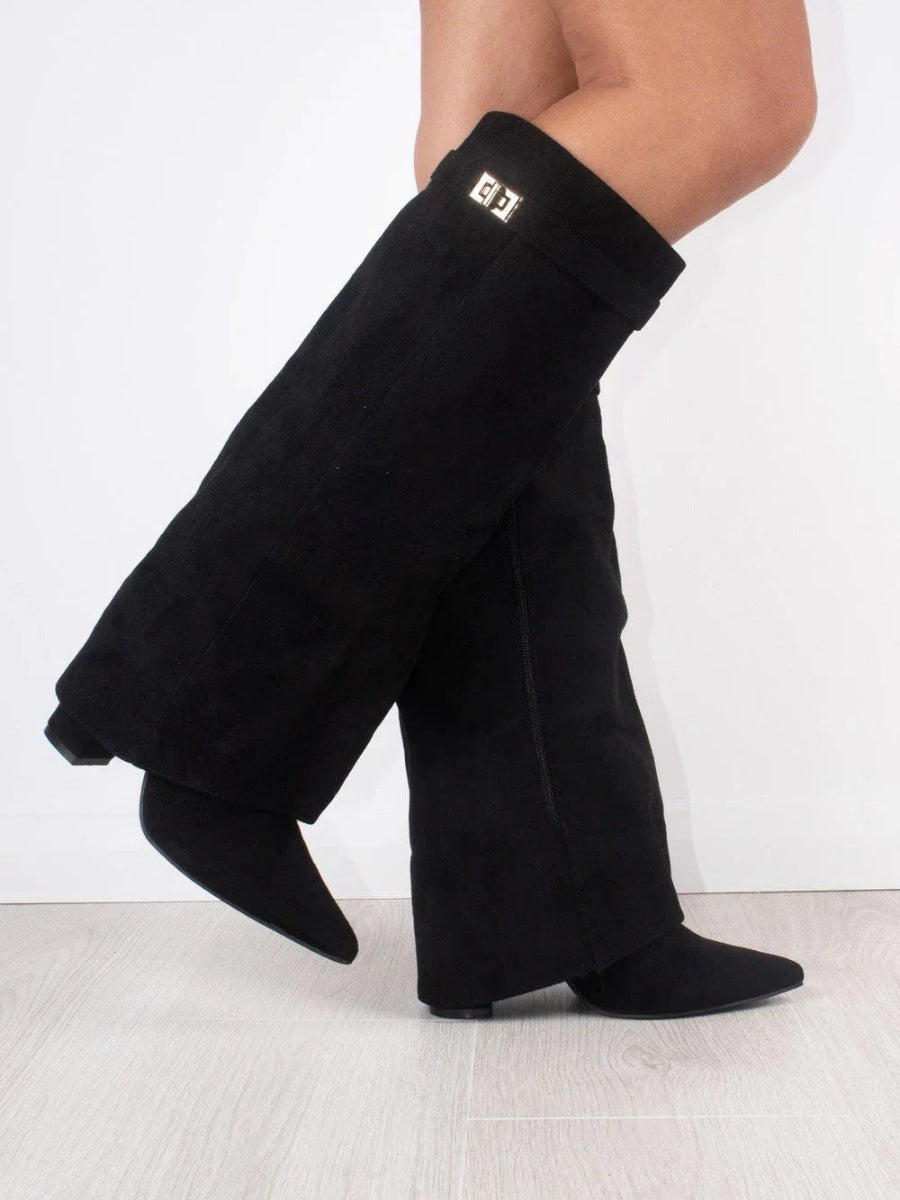 Suede Boots Women - Gold Hardware Smart Casual