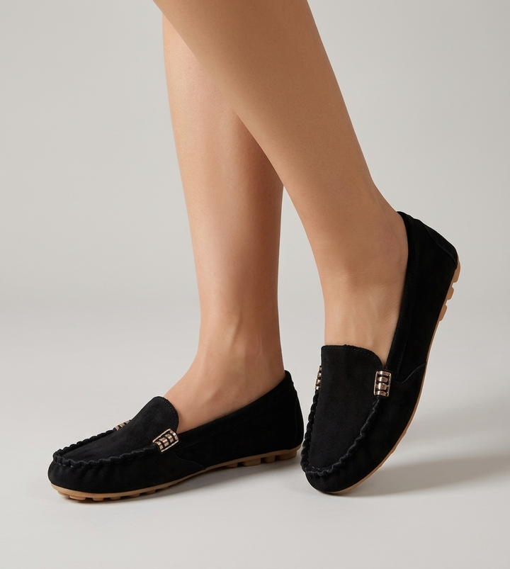 Women's Metal Detail Loafers - Chic Event Shoes