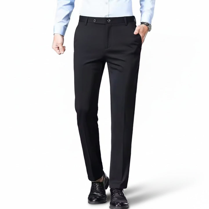 Men’s Straight-Cut Stretch Trousers – Casual Chic Aesthetic