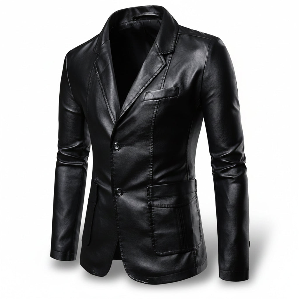 Men’s Leather Long Coat – Relaxed Modern Cut