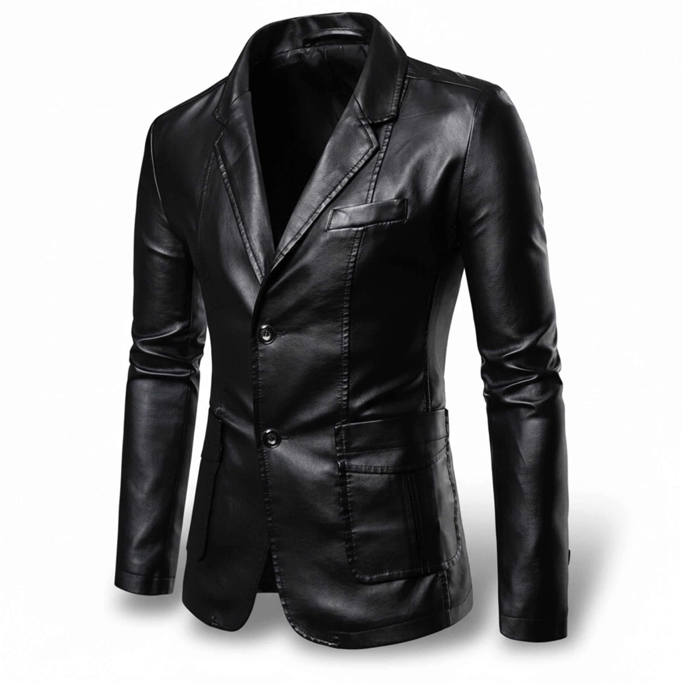 Men’s Leather Long Coat – Relaxed Modern Cut