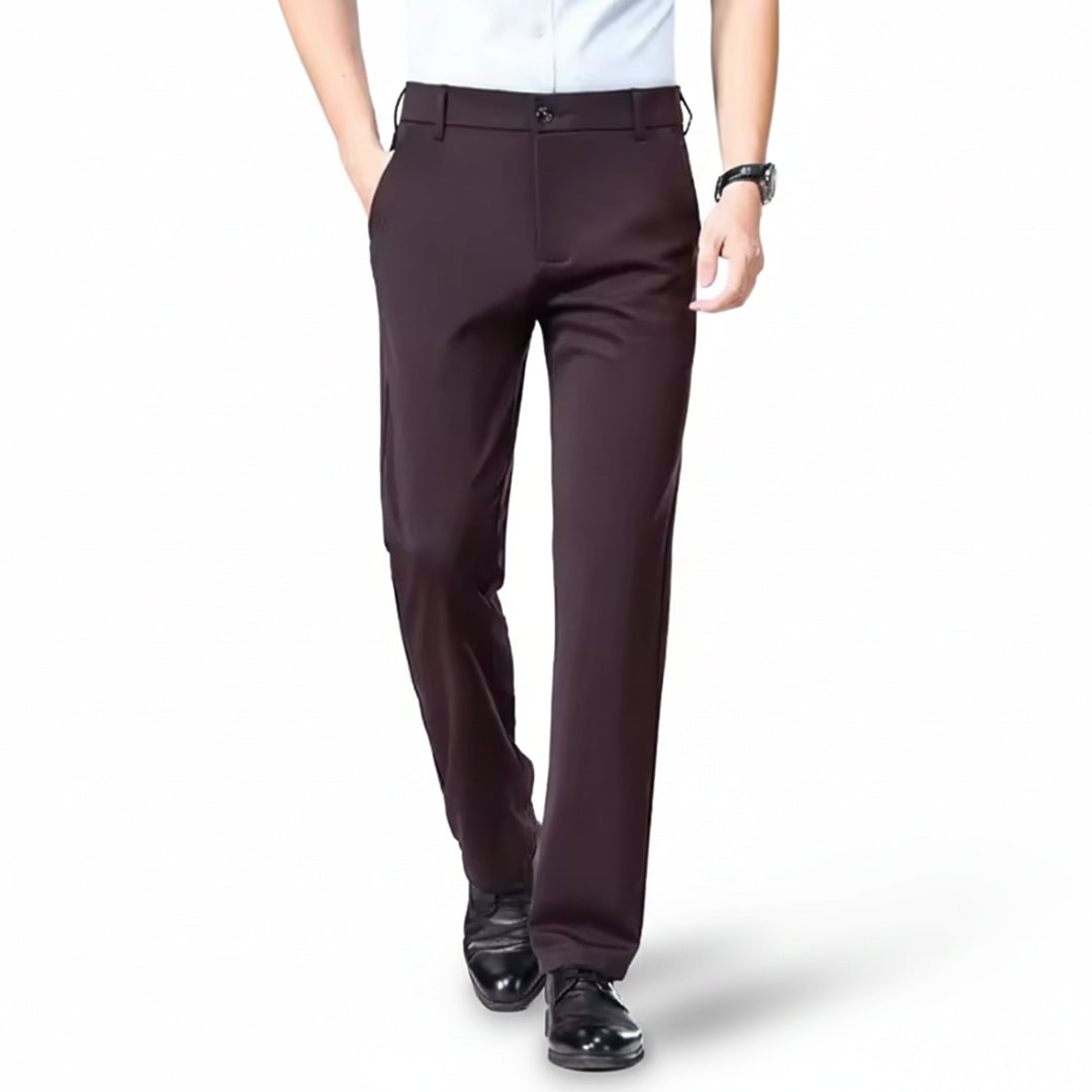Men’s Straight-Cut Stretch Trousers – Casual Chic Aesthetic