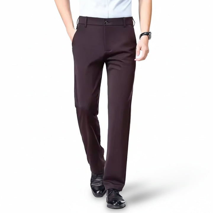 Men’s Straight-Cut Stretch Trousers – Casual Chic Aesthetic