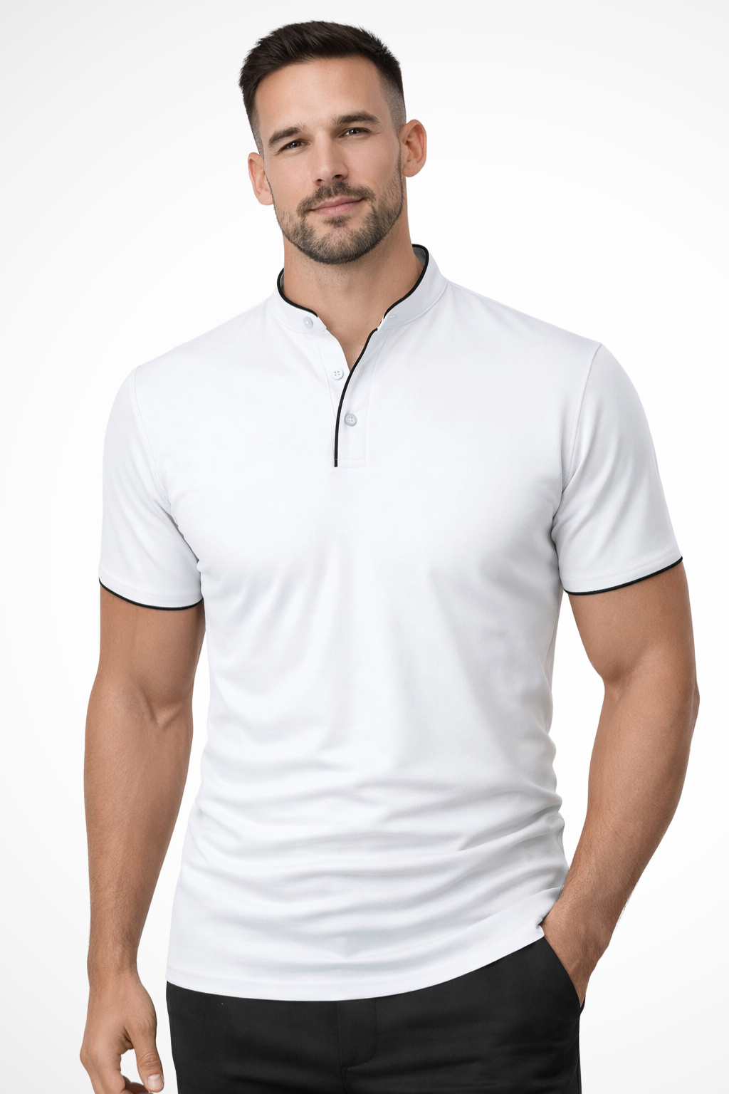 Men’s Lightweight Linen Polo - Smart Casual Shirt