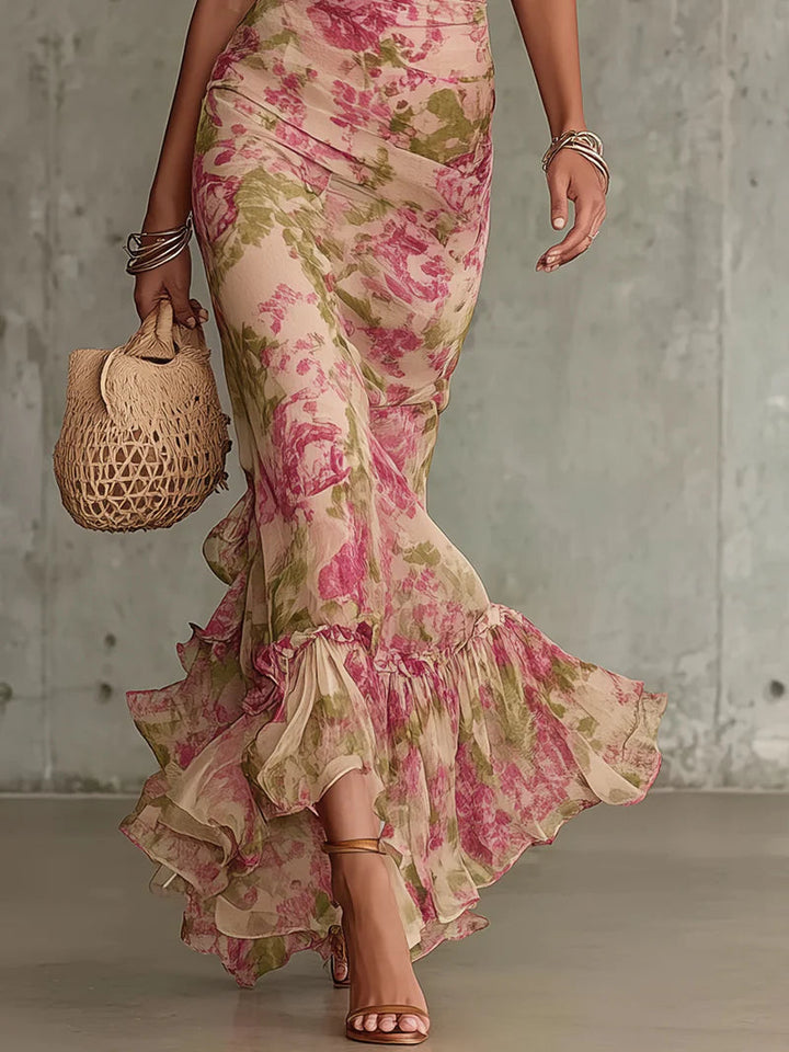 Floral Maxi Dress Wedding Guest - Puff Sleeve Garden Party