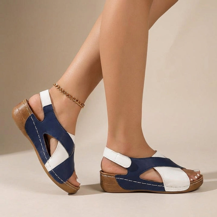 Women's Orthopedic Summer Sandals – Suede Wedge Cross Strap Slingback