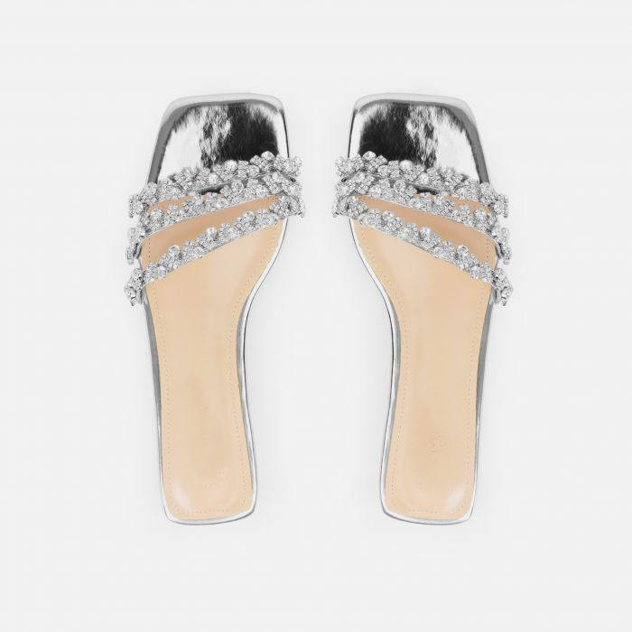 Diamante Flat Sandals Wedding Guest - Embellished Slip-On