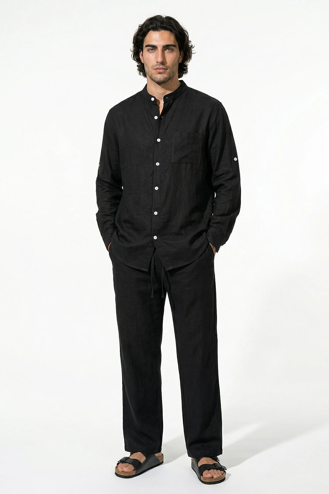 Men's Linen Shirt and Trousers Set - Summer Holiday Outfit