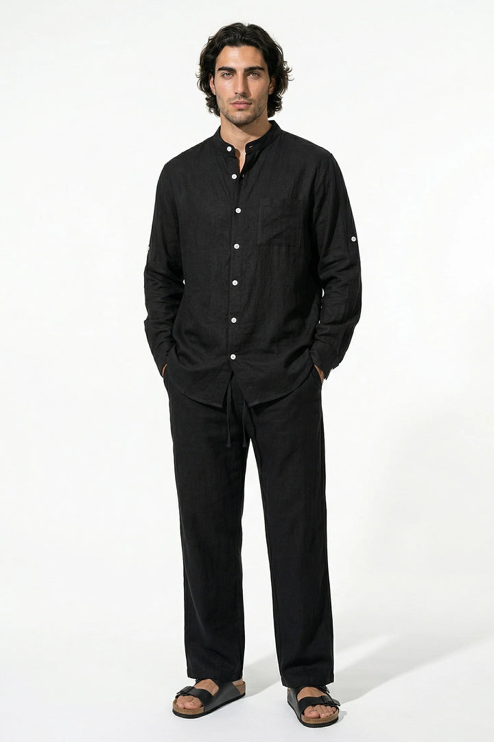 Men's Linen Shirt and Trousers Set - Summer Holiday Outfit