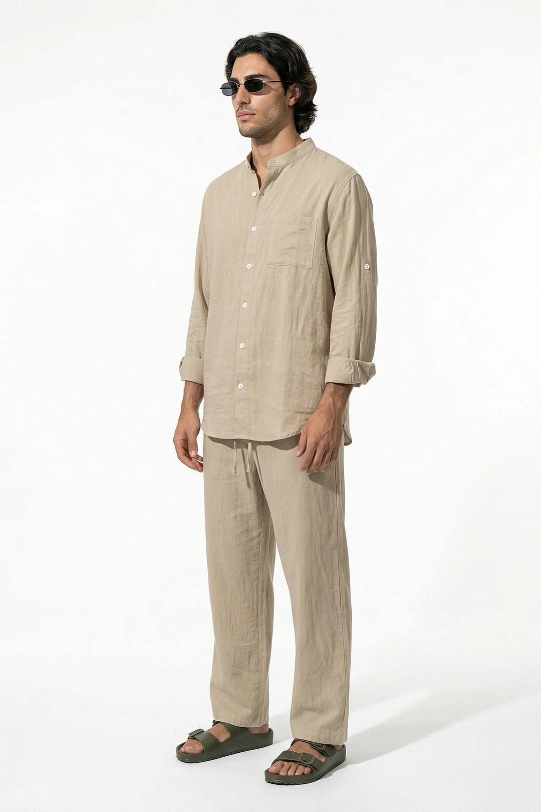 Men's Linen Shirt and Trousers Set - Summer Holiday Outfit