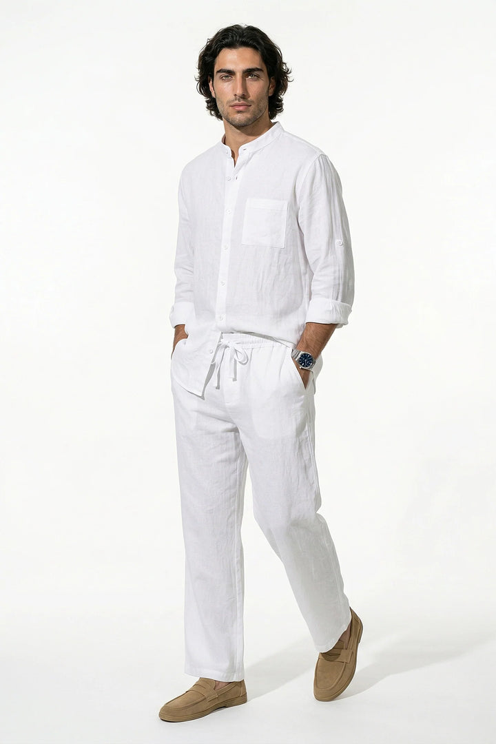 Men's Linen Shirt and Trousers Set - Summer Holiday Outfit