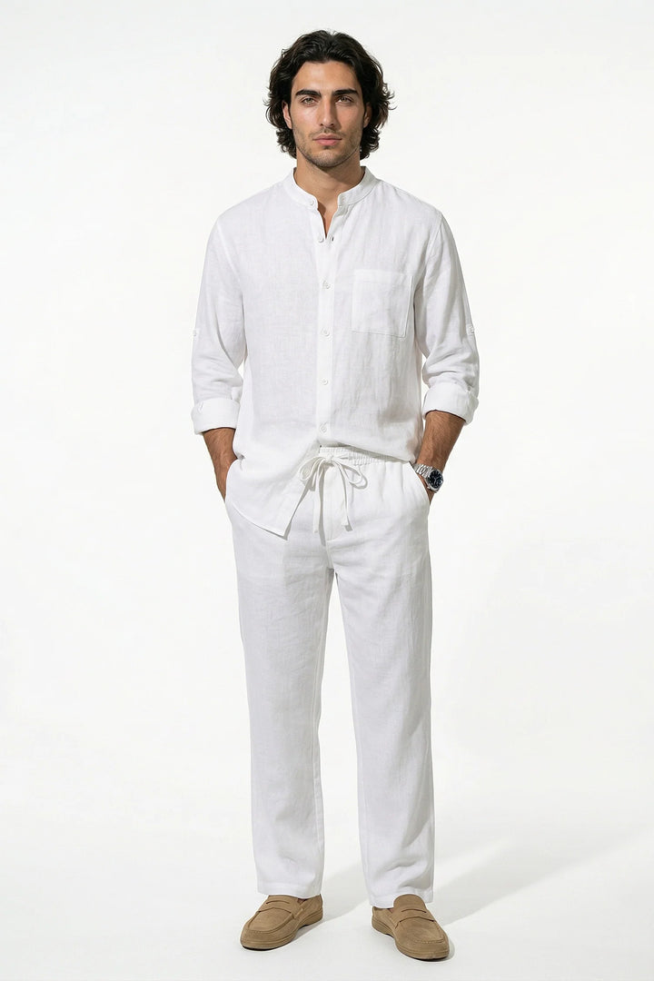 Men's Linen Shirt and Trousers Set - Summer Holiday Outfit