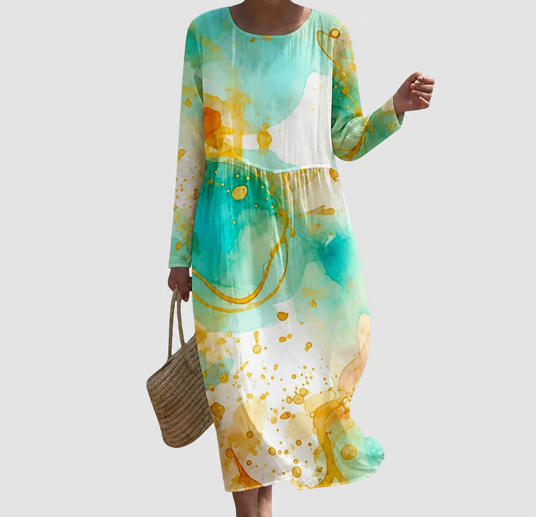 Long Sleeve Floral Maxi Dress - Wedding Guest Garden Party